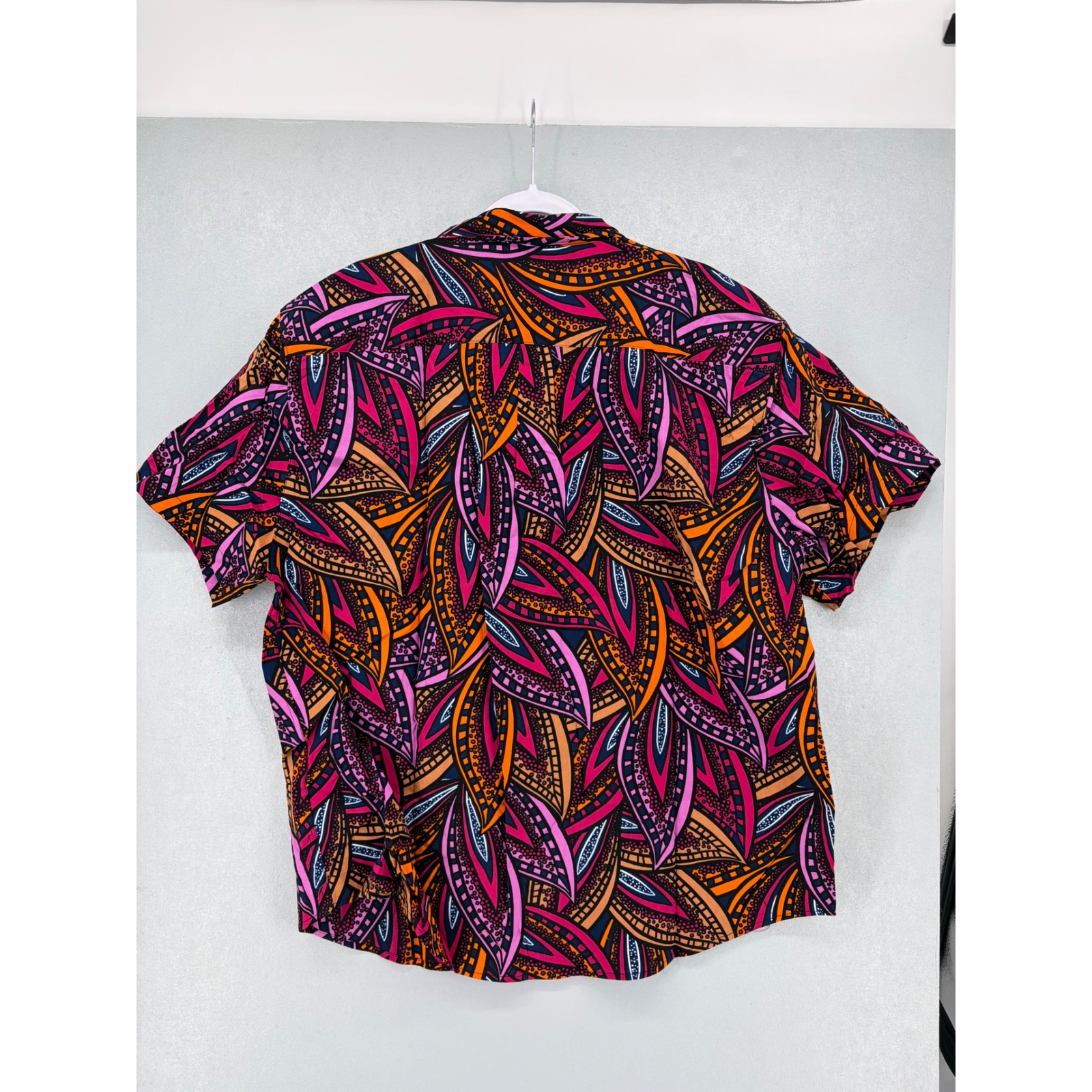 D'iyanu Mens Button Down African Print Geometric Leaf Multicolor Xxl — image 3 of 7